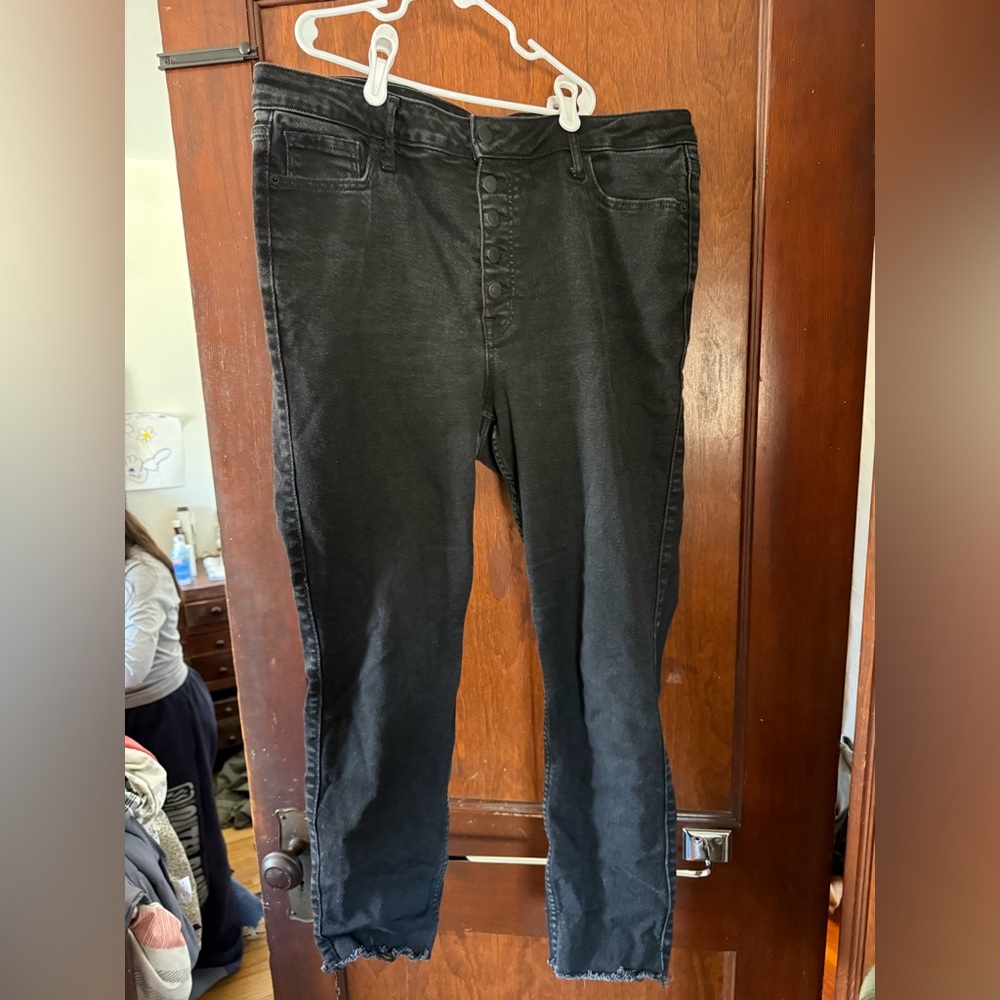 Old Navy Black Straight-Leg Button-Fly Jeans